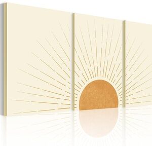 Sunburst Canvas Wall Art in Cream and Gold